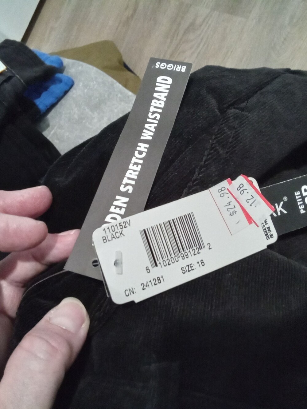 NWT Vintage Deadstock Briggs New York Black Cotton Stretch Pants Sz 16 Petite - Picture 9 of 13